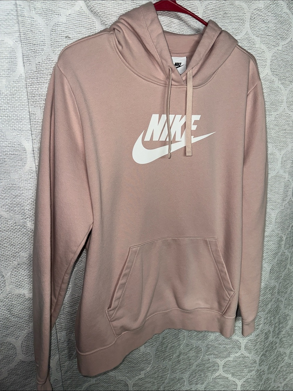 Nike Sportswear Essential Women XL Pink Oxford Rose Gold Fleece Hoodie - Picture 4 of 6
